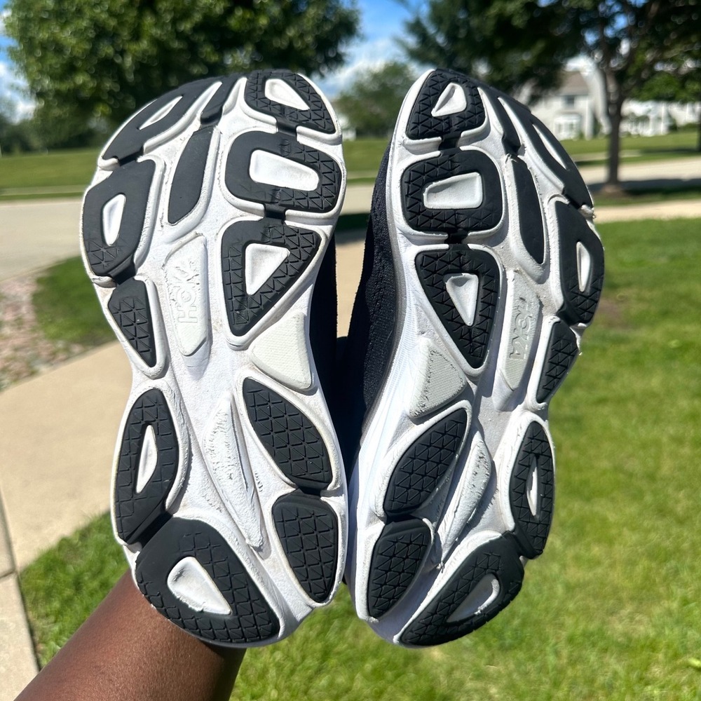 Hoka Bondi 8 Women's Athletic Shoes Size 8 Black White - Picture 6 of 12